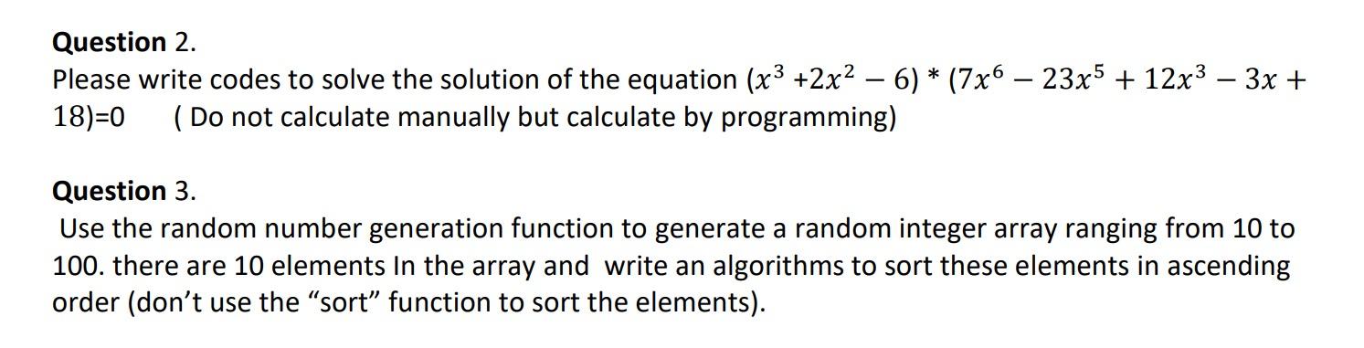 Solved Question 2. Please write codes to solve the solution | Chegg.com