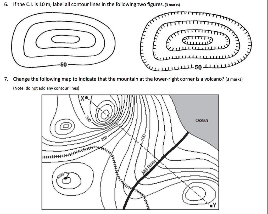 Solved 6. If the C.I. is 10 m, label all contour lines in | Chegg.com