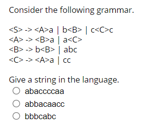 Solved Consider the following grammar. | Chegg.com