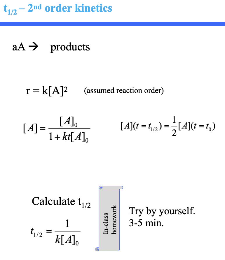 Solved r=k[A]2 (assumed reaction order)