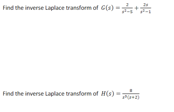 Solved Find the inverse Laplace transform of | Chegg.com