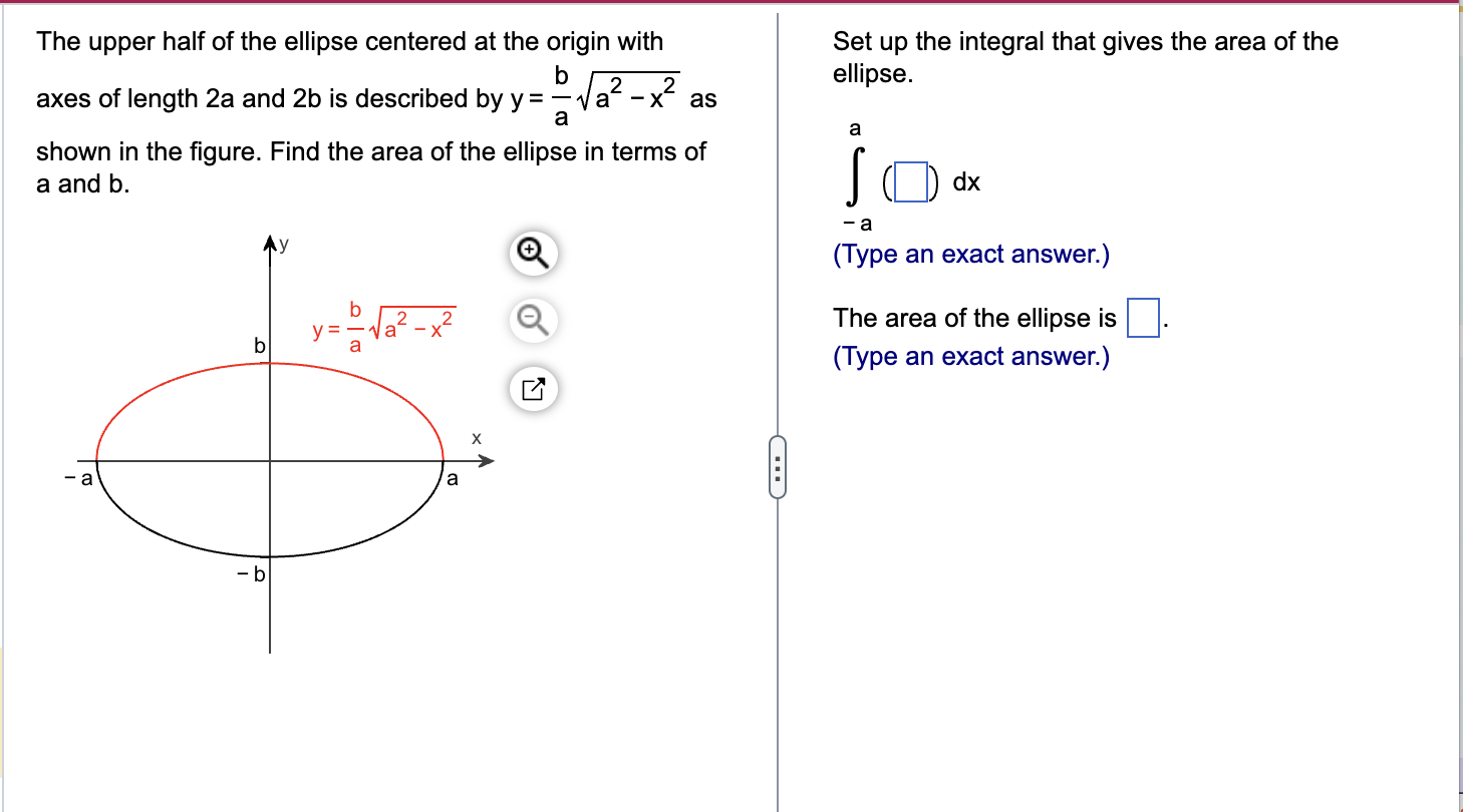 Solved The upper half of the ellipse centered at the origin | Chegg.com