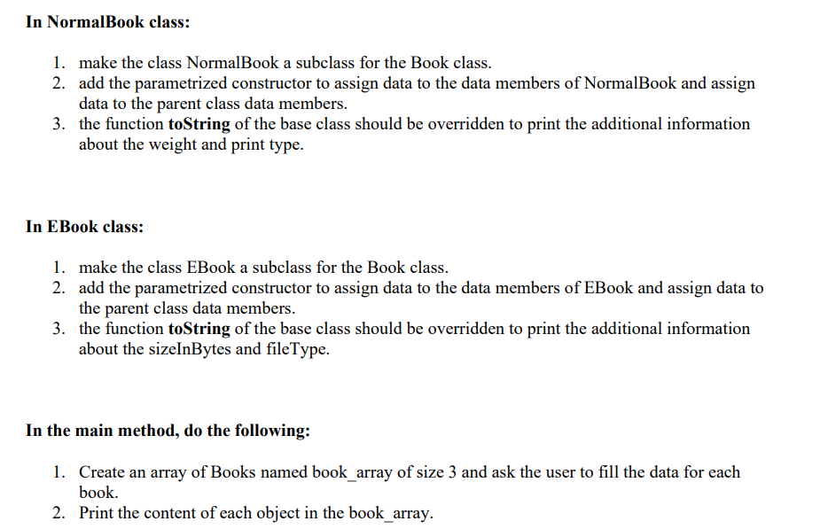 Solved Write a java program that performs the following: The | Chegg.com image.
