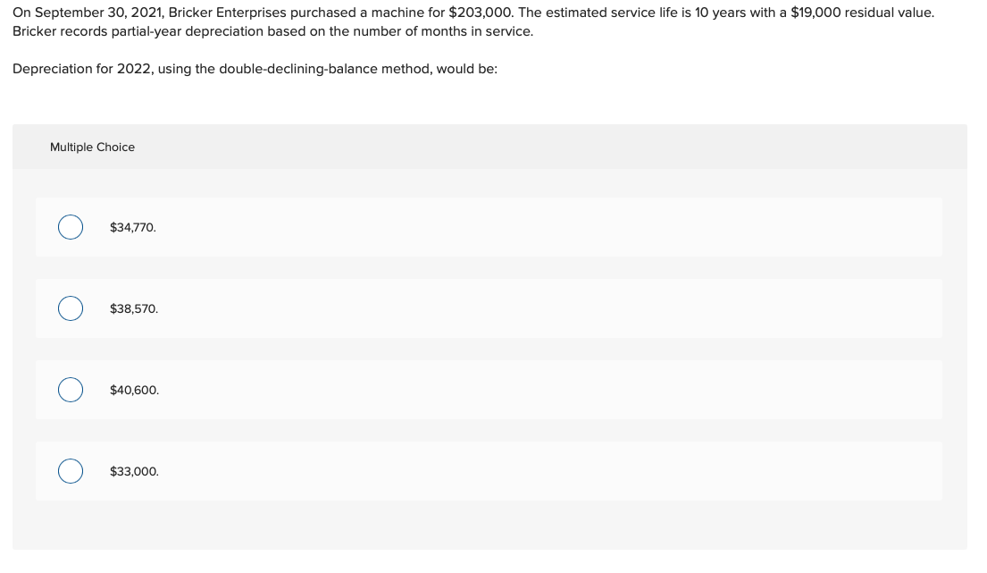 Solved On September 30, 2021, Bricker Enterprises purchased | Chegg.com
