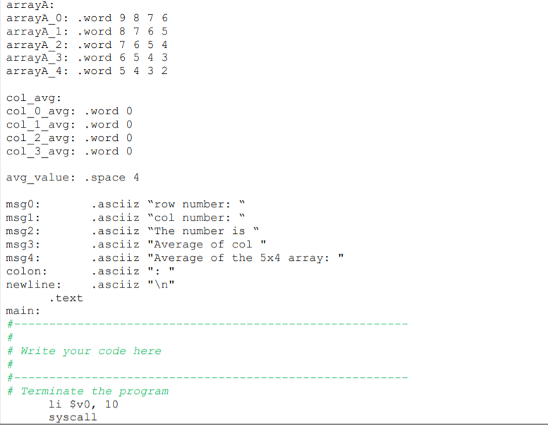 Write a program to process a 5x4 array as below: (1) | Chegg.com