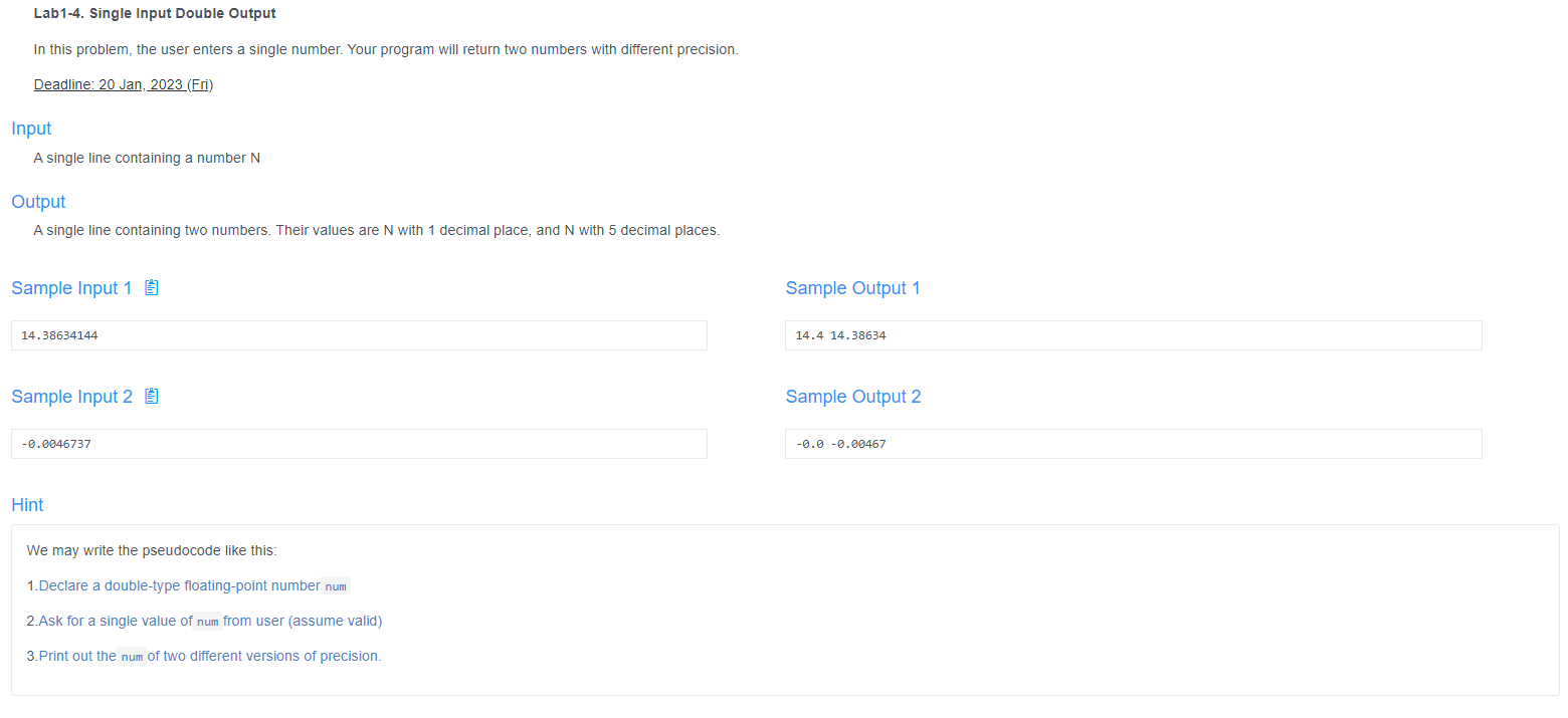 Solved Lab1-4. Single Input Double Output In this problem, | Chegg.com