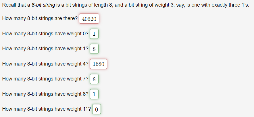 Solved Recall that a 8-bit string is a bit strings of length