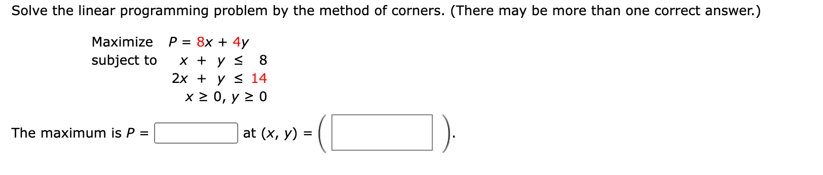 Solved Solve the linear programming problem by the method of | Chegg.com