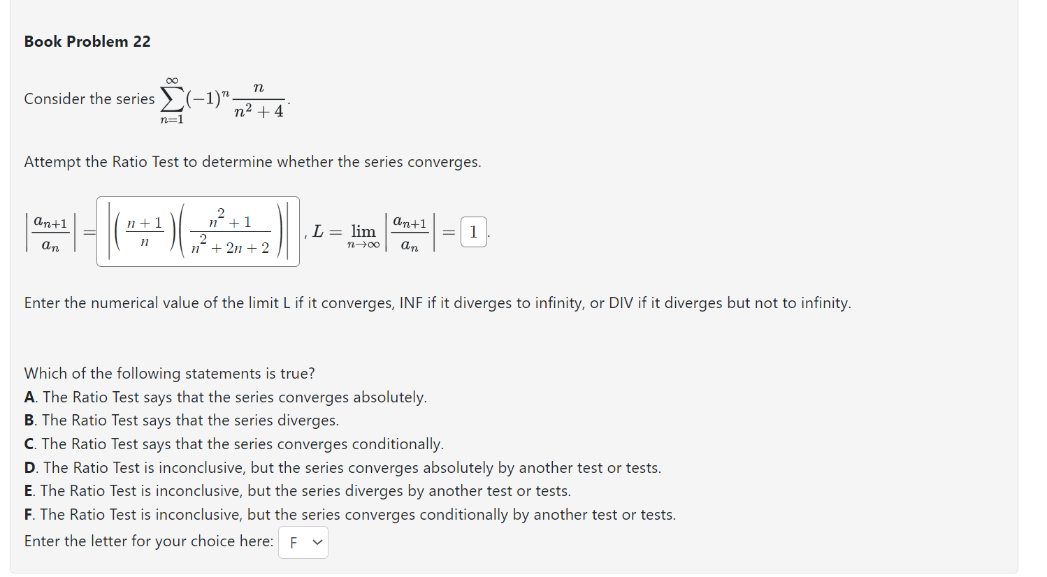 Solved Consider The Series ∑n=1∞(−1)nn2+4n. Attempt The | Chegg.com