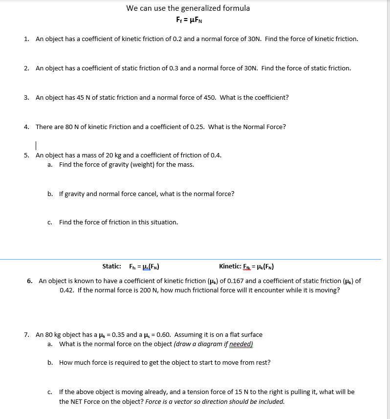 Solved We can use the generalized formula Fi = uFN 1. An | Chegg.com