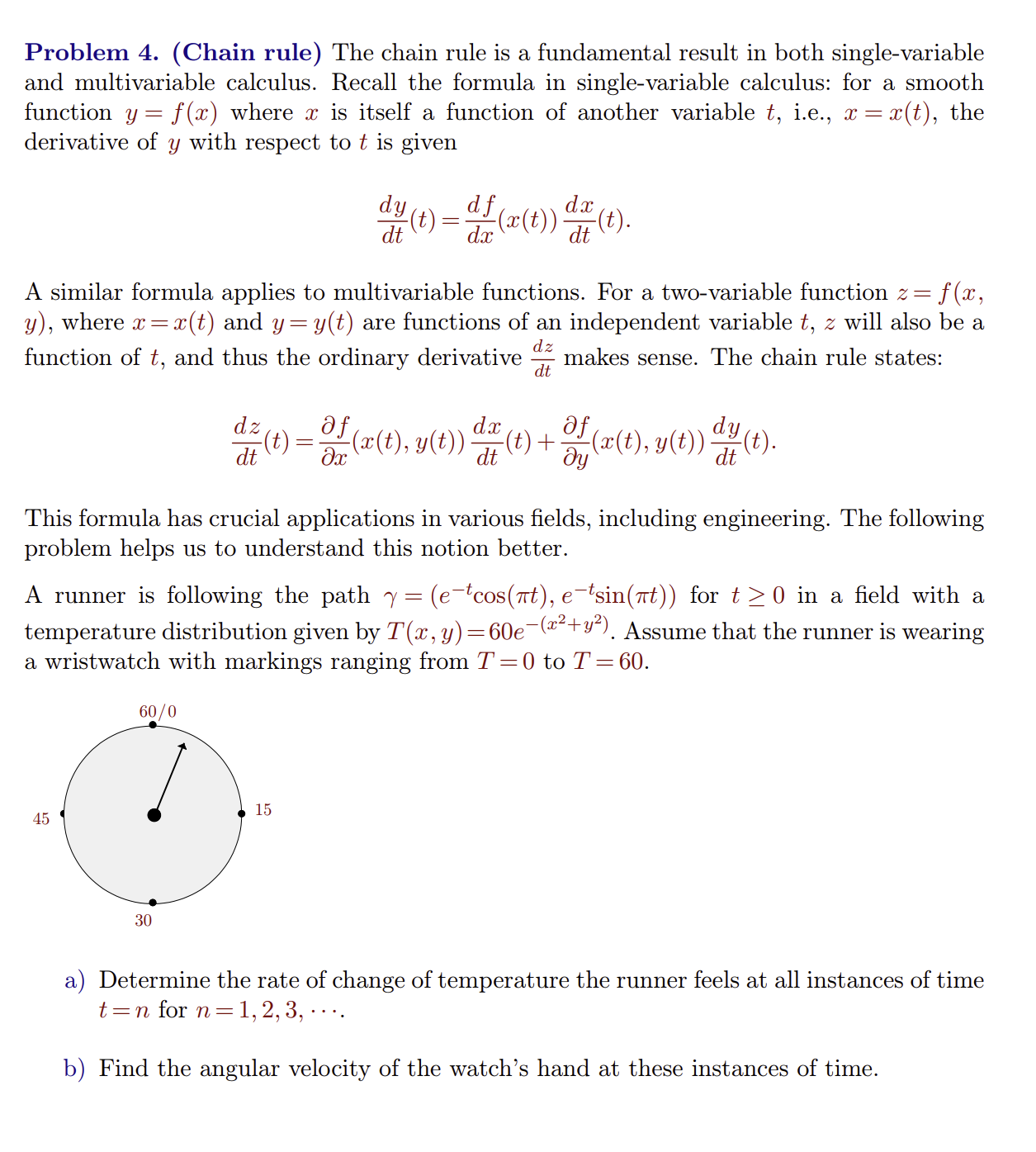 Solved Problem 4. (Chain rule) ﻿The chain rule is a | Chegg.com