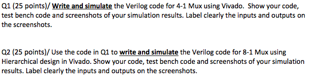 Solved: Q1 (25 Points)/ Write And Simulate The Verilog Cod... | Chegg.com