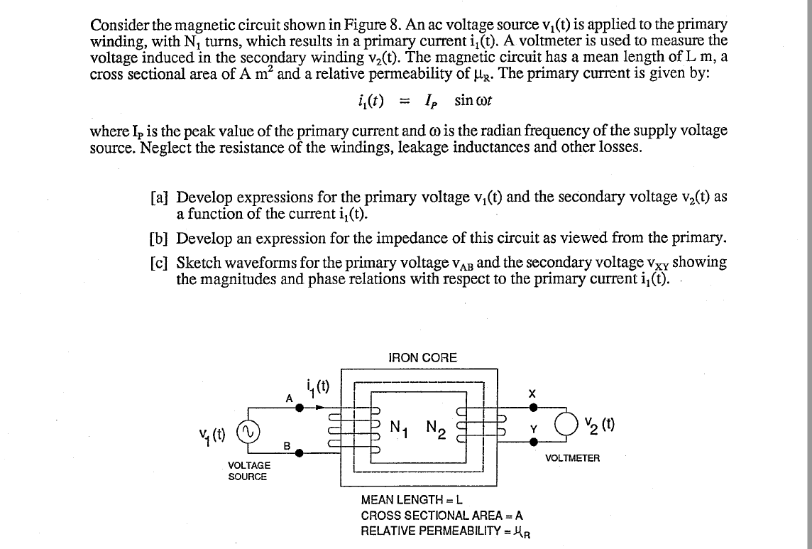 Solved Consider The Magnetic Circuit Shown In Figure 8 . An | Chegg.com