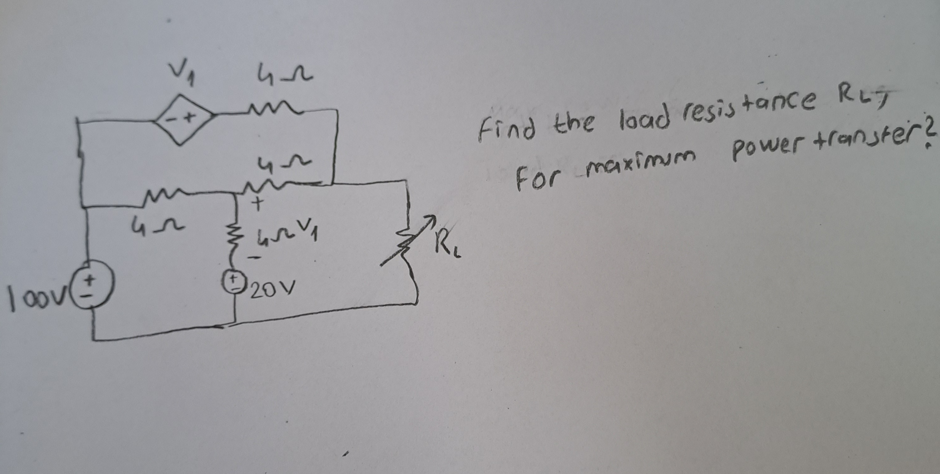 Solved Find the load resistance RLT For maximum power | Chegg.com
