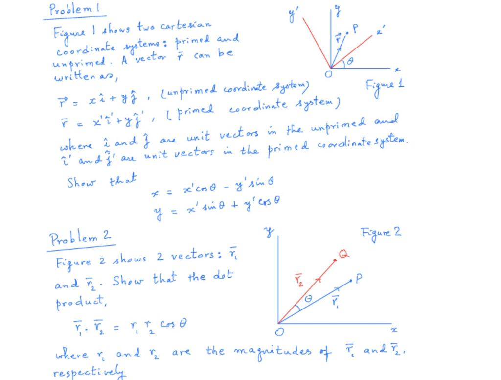 Solved G' Problemi Figure I Shows Two Cartesian Coordinate | Chegg.com