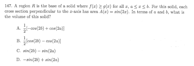 Solved 147. A region R is the base of a solid where | Chegg.com