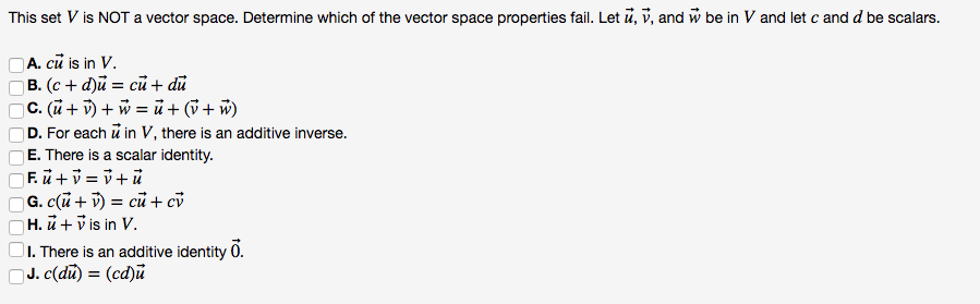 Solved This Set V Is Not A Vector Space Determine Which Chegg Com