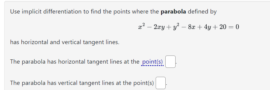 Solved Use implicit differentiation to find the points where | Chegg.com