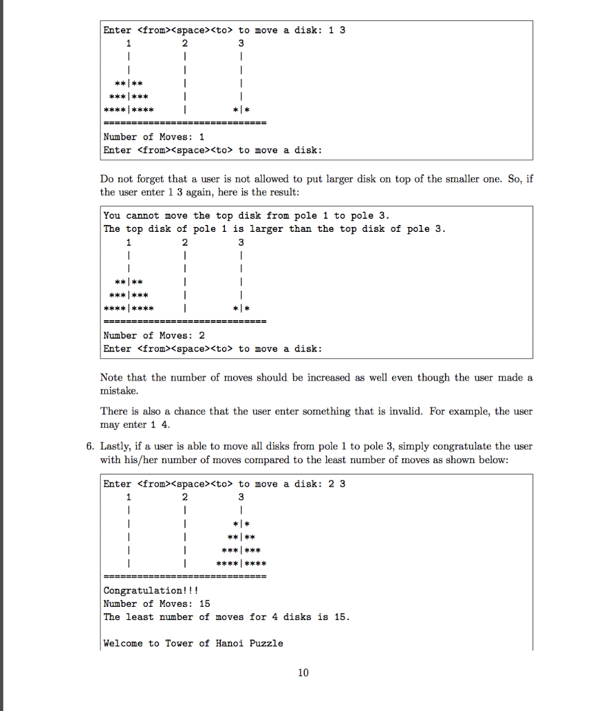 Solved Project 2 - Tower of Hanoi CS 0401-Intermediate | Chegg.com