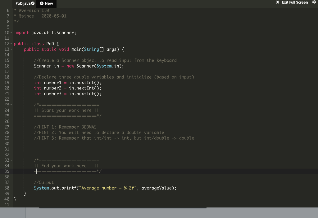 Solved (CALCULATE AVERAGE OF 3 NUMBERS) You will be given