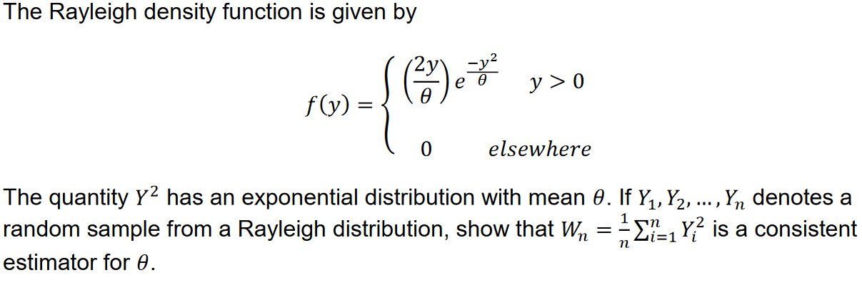 Solved The Rayleigh density function is given by | Chegg.com