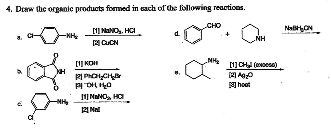 Solved 4. Draw the organic products formed in each of the | Chegg.com