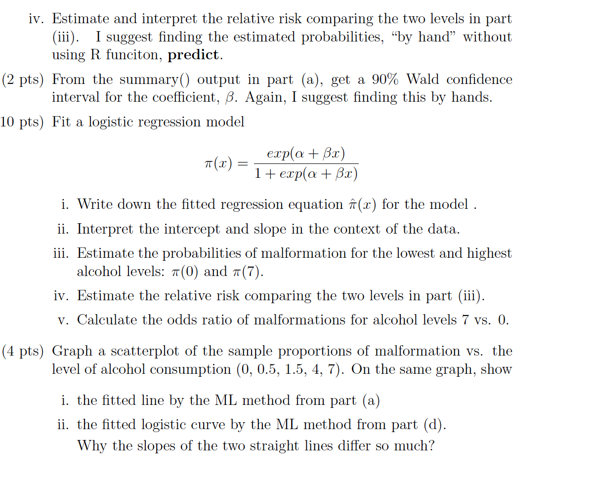 Solved Iv Estimate And Interpret The Relative Risk Compa Chegg Com