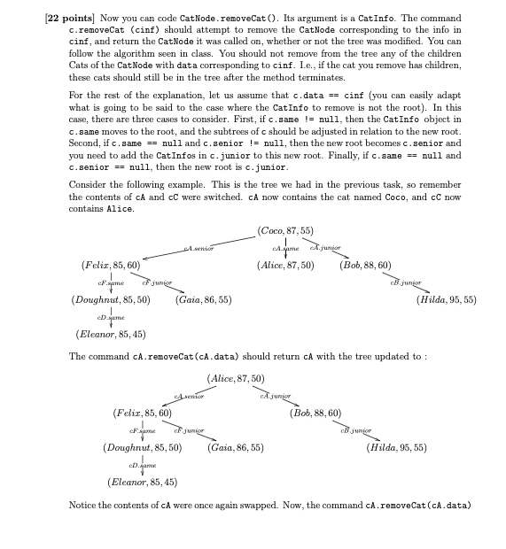 Cat Database Code The database of all cats is represented by a ternary | Chegg.com