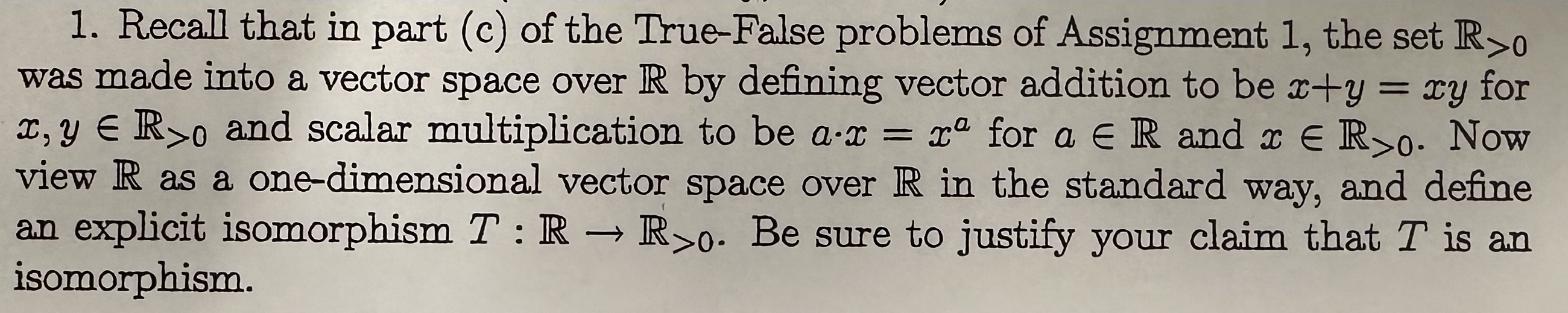 Solved 1. Recall that in part (c) of the True-False problems | Chegg.com