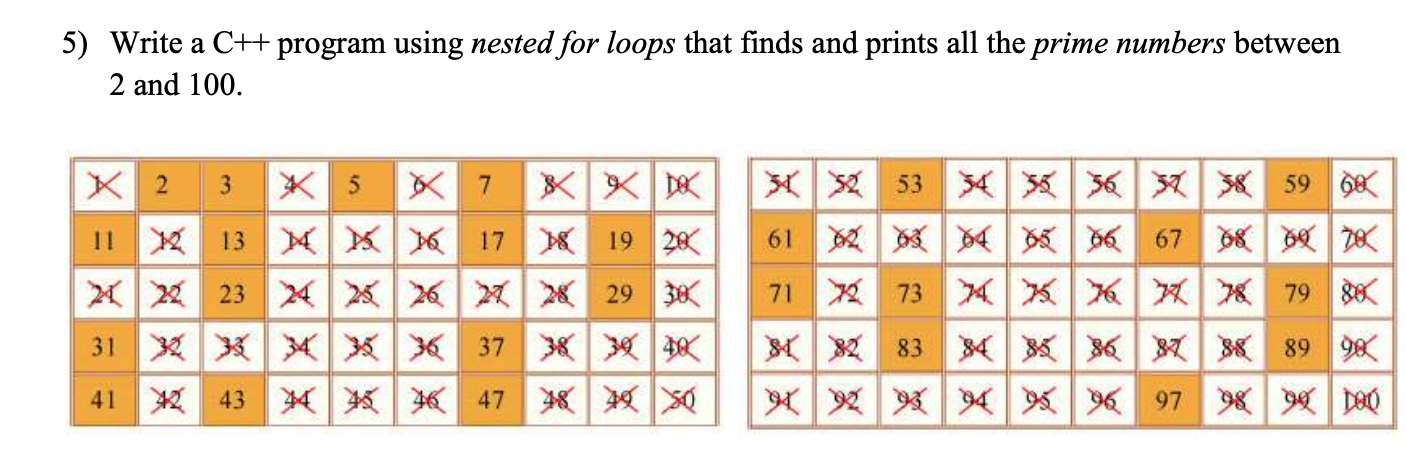 Solved 5) Write a C++ program using nested for loops that | Chegg.com