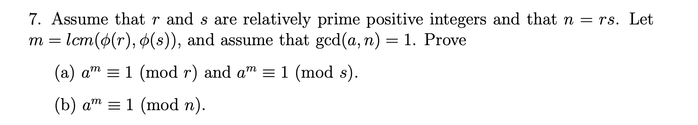 Solved 7. Assume that r and s are relatively prime positive | Chegg.com