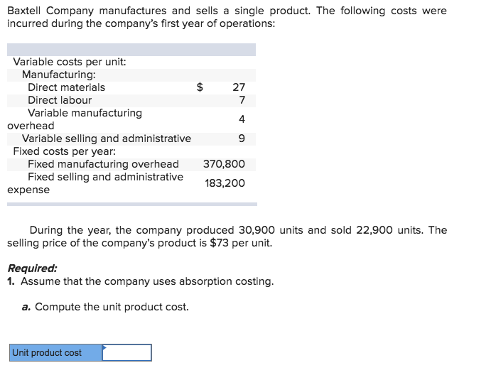 Solved Baxtell Company manufactures and sells a single