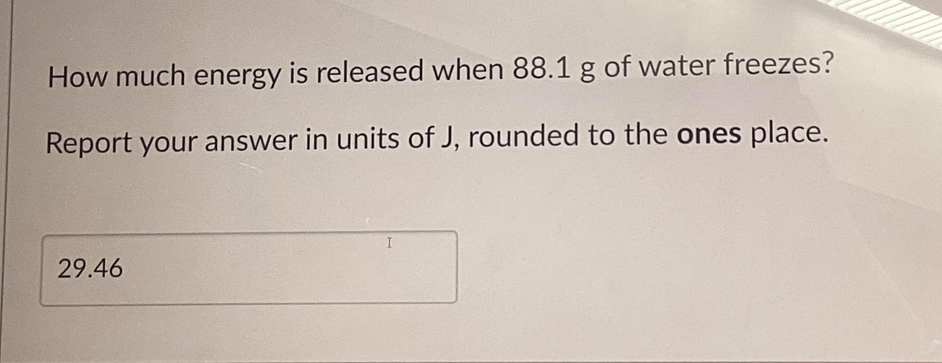 Solved How much energy is released when 88.1g ﻿of water | Chegg.com