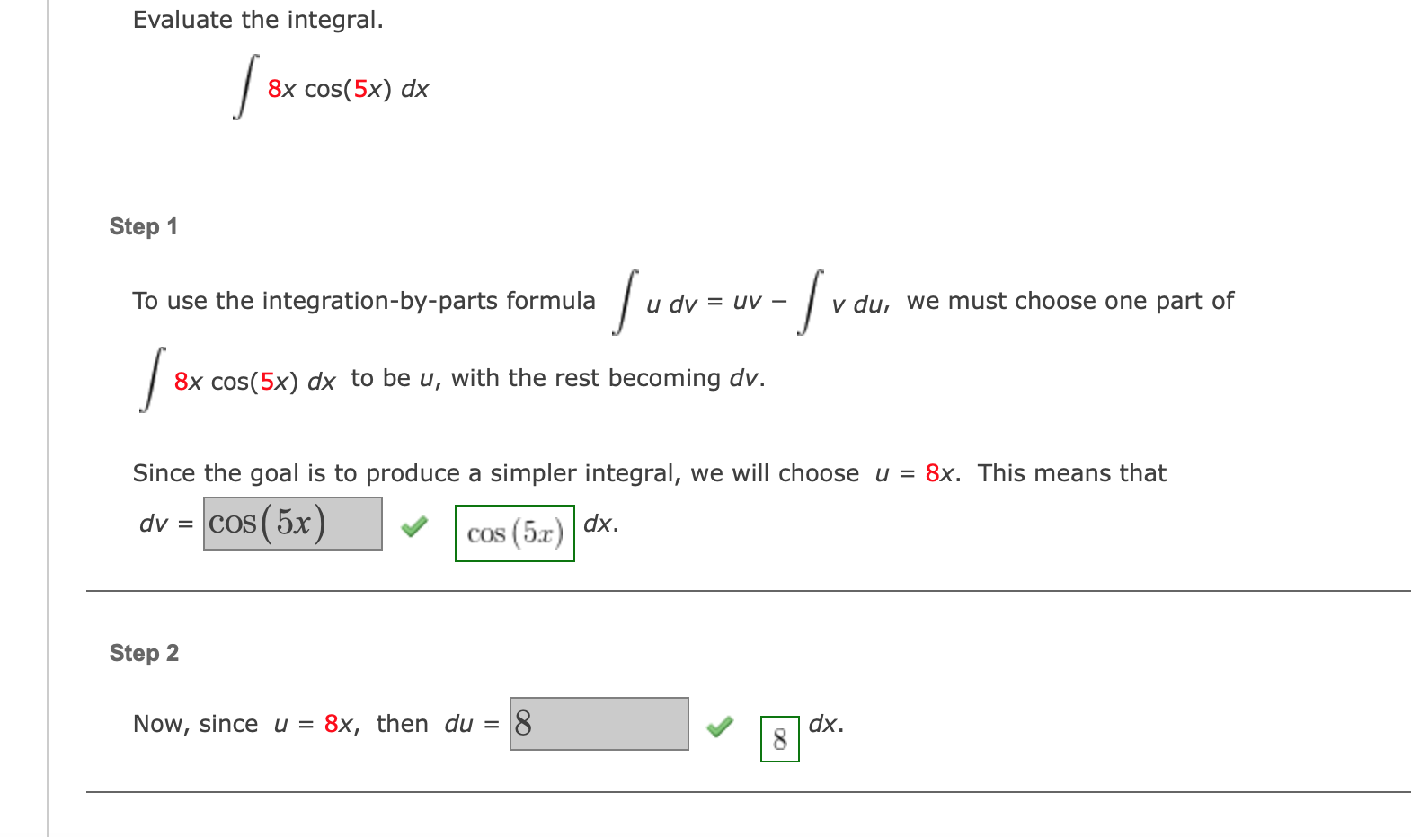 solved-evaluate-the-integral-8x-cos-5x-dx-step-1-to-use-chegg