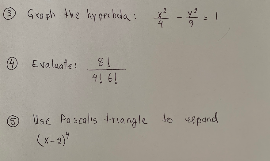 3 Graph The Hyperbola Chegg Com