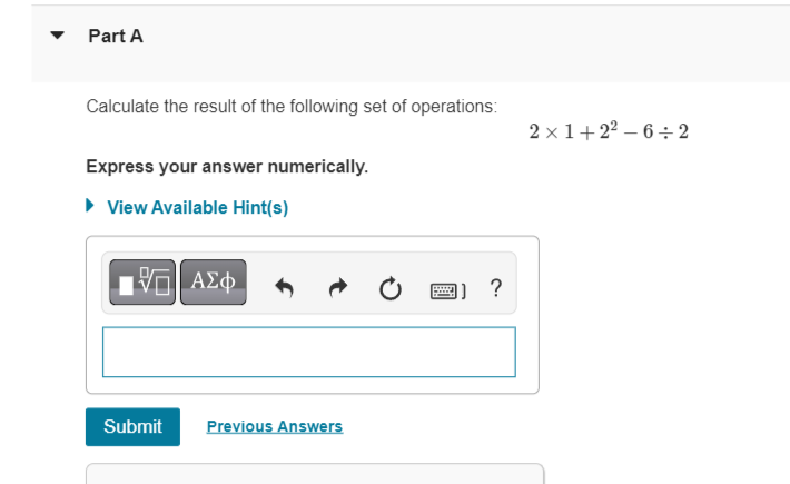 Solved Calculate the result of the following set of | Chegg.com