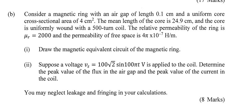 Solved Consider a magnetic ring with an air gap of length | Chegg.com