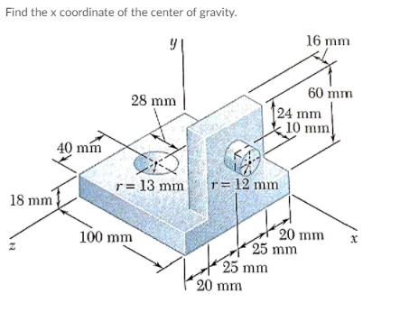 Solved Find the x coordinate of the center of gravity. y 16 | Chegg.com