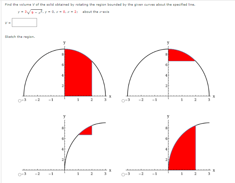 Solved Find the volume V of the solid obtained by rotating