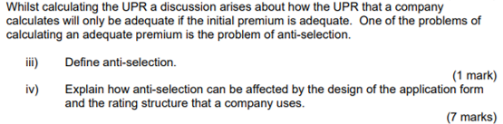 Upr Calculation Whilst calculating the UPR a discussion arises about | Chegg.com