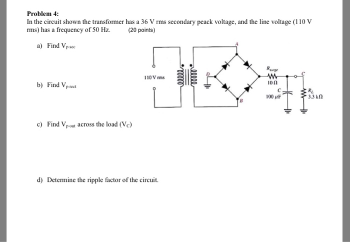 Solved Problem 4: In the circuit shown the transformer has a | Chegg.com