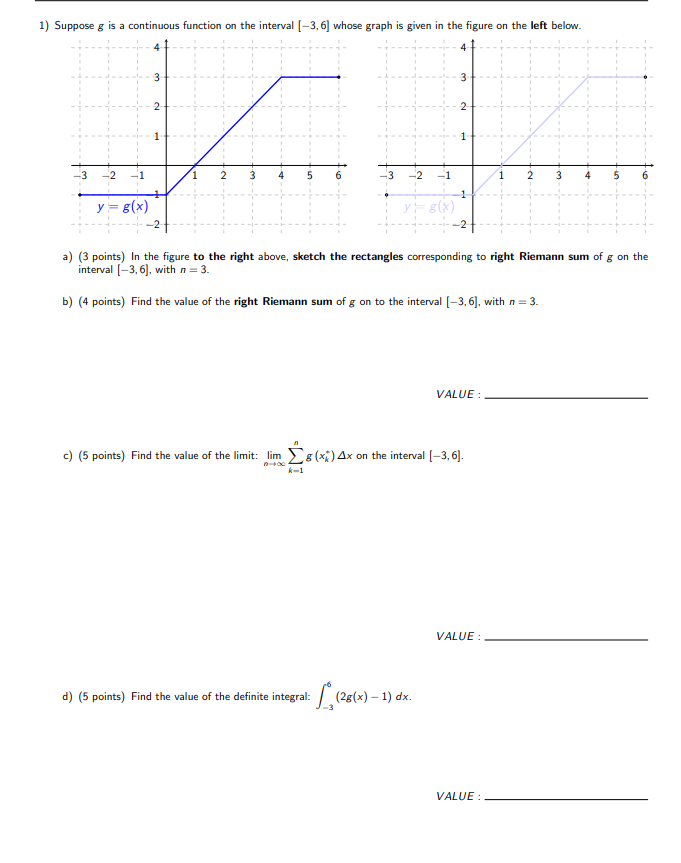 Solved 1) Suppose g is a continuous function on the interval | Chegg.com