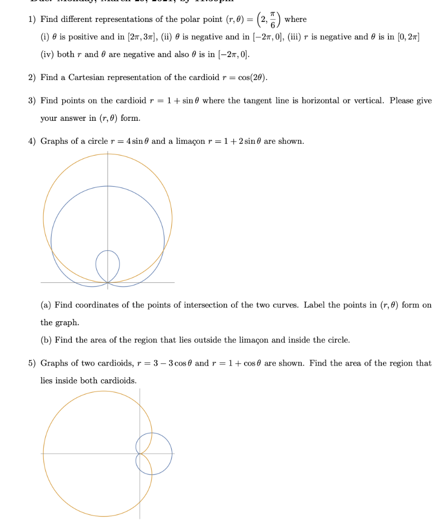 Solved 1) Find Different Representations Of The Polar Point | Chegg.com