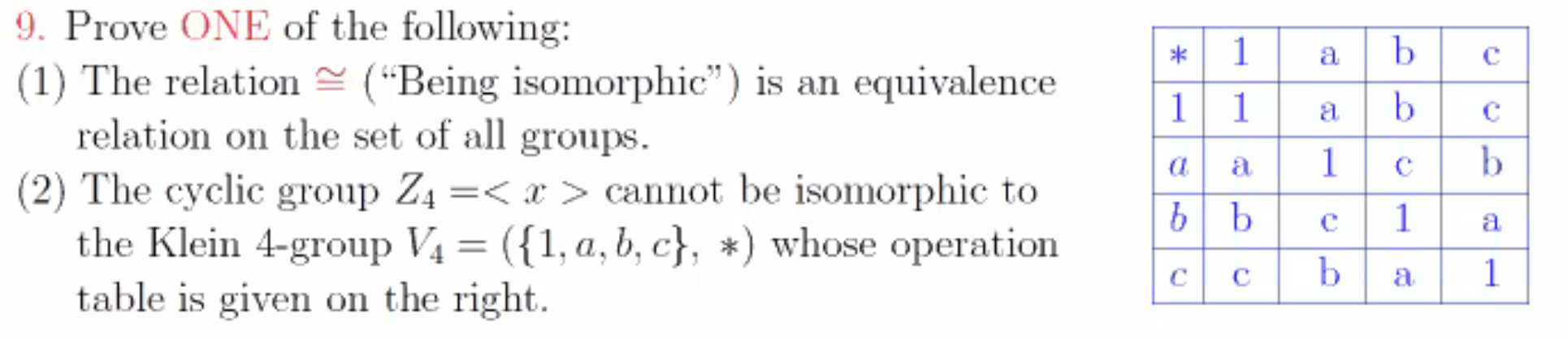 Solved 9. Prove ONE of the following: (1) The relation ≅ | Chegg.com