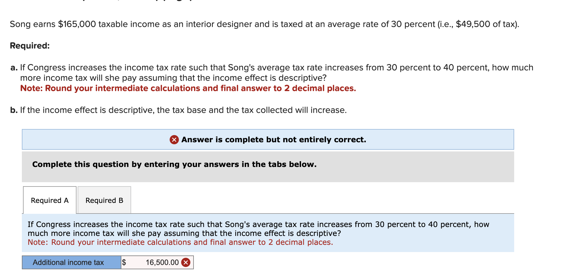 Solved Song earns 165,000 taxable as an interior