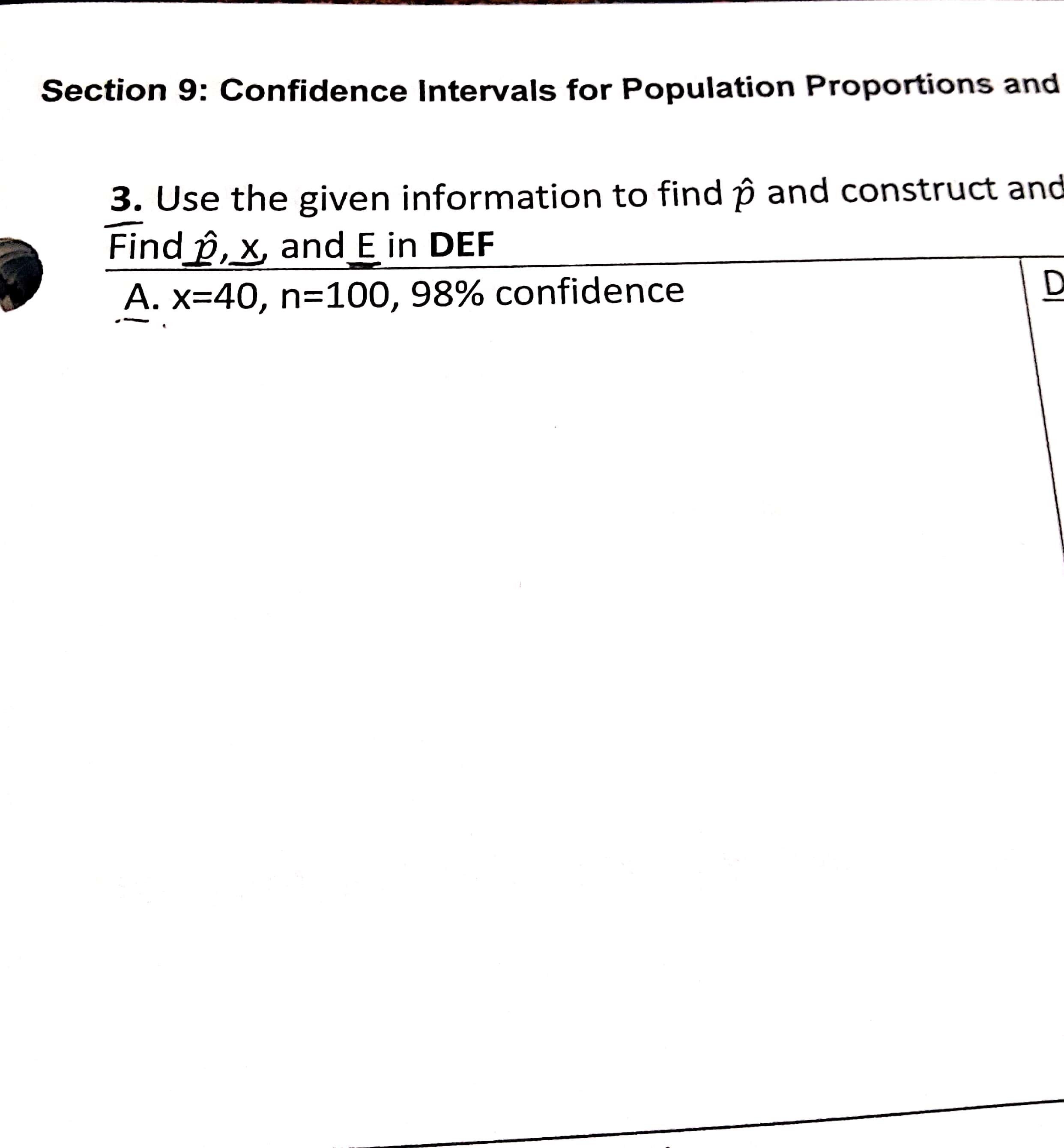 Solved Section 9: Confidence Intervals for Population | Chegg.com