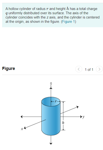 Solved A Hollow Cylinder Of Radius R And Height H Has A T Chegg Com