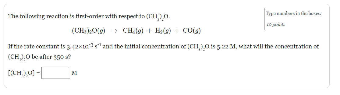 Solved The following reaction is first-order with respect to | Chegg.com