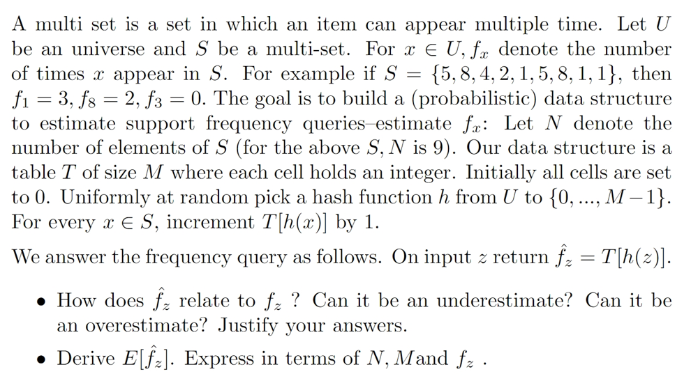 Solved A multi set is a set in which an item can appear