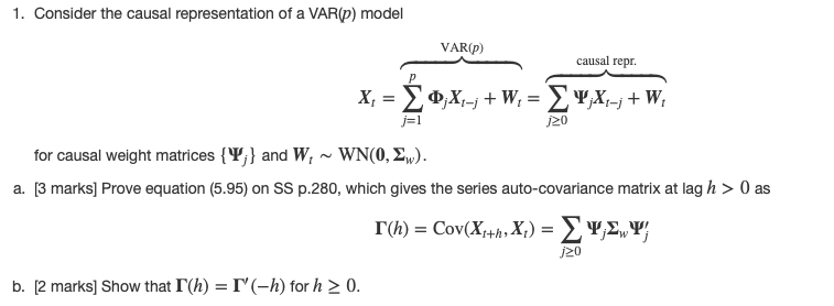 1 Consider The Causal Representation Of A Var P Chegg Com